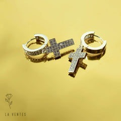 Iced Cross Earring